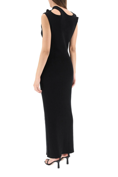 Shop Y/project Three Collar Long Dress In Black