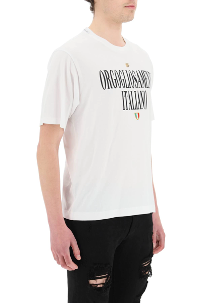 Shop Dolce & Gabbana T-shirt With Dg Logo And Print In White