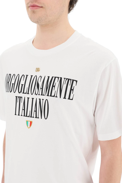 Shop Dolce & Gabbana T-shirt With Dg Logo And Print In White