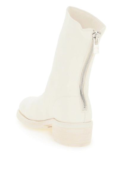 Shop Guidi Leather Ankle Boots In White