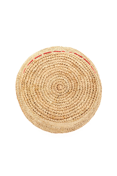 Shop Dsquared2 Raffia Bucket Bag In Beige