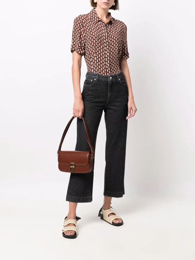 Apc A.p.c. Brown Leather Grace Shoulder Bag In Brown