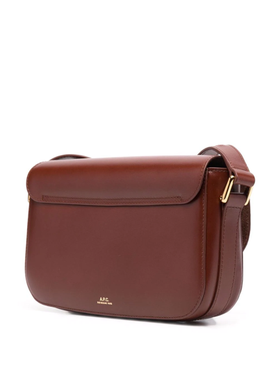 Shop Apc Grace Foldover Crossbody Bag In Brown