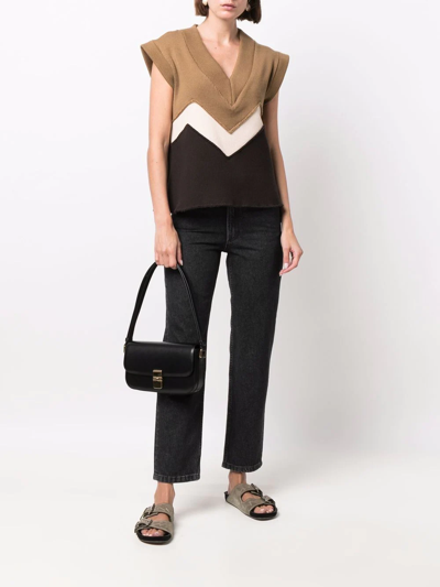 Apc Leather Shoulder Bag With Frontal Logo In Black