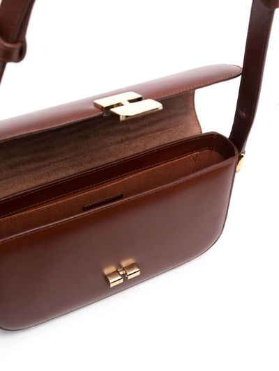 Apc A.p.c. Brown Leather Grace Shoulder Bag In Brown