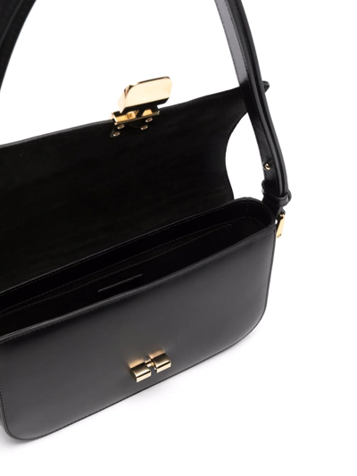 Apc Leather Shoulder Bag With Frontal Logo In Black