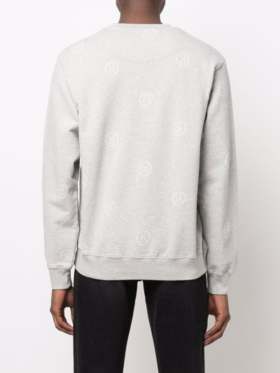 Shop Martine Rose Logo-print Crew-neck Sweatshirt In Grey