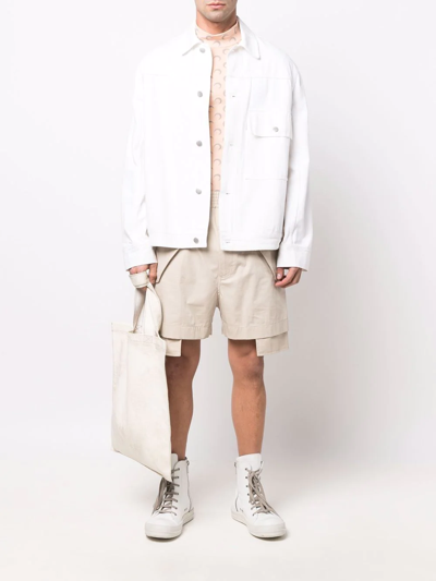 Shop Alyx Layered Straight Bermuda Shorts In Neutrals