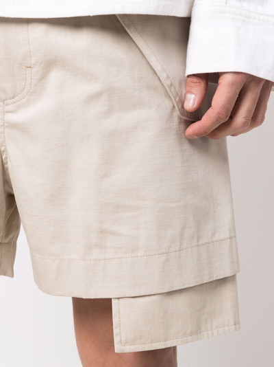 Shop Alyx Layered Straight Bermuda Shorts In Neutrals