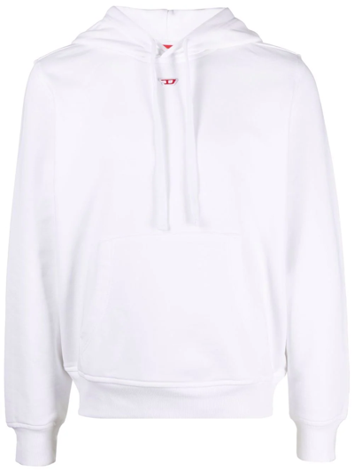 Shop Diesel S-ginn-hood-d Logo-patch Hoodie In White