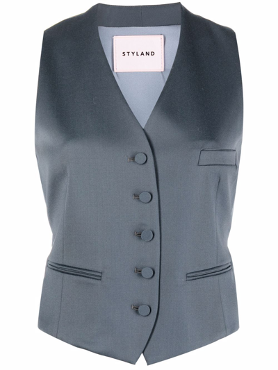 Shop Styland Single-breasted Waistcoat In Grey