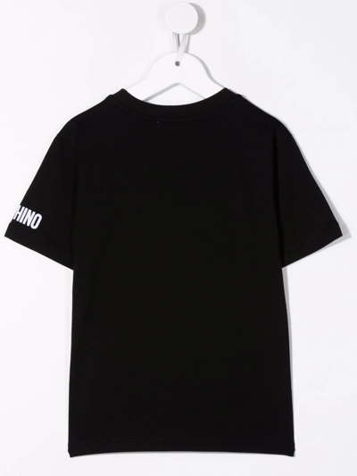 Shop Moschino Surfing Teddy Logo T-shirt In Black