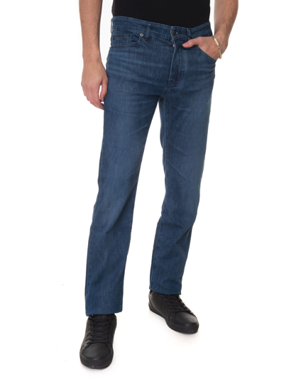 Shop Hugo Boss 5 Pocket Denim Jeans In Medium Denim