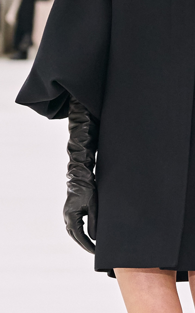 Shop Jil Sander Women's Long Leather Gloves In Black