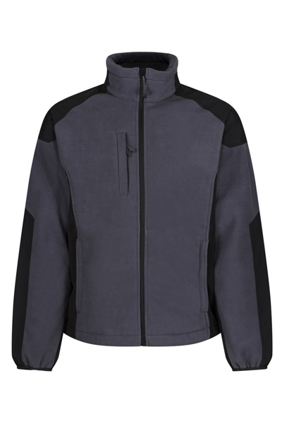 Shop Regatta Mens Broadstone Showerproof Fleece Jacket In Grey