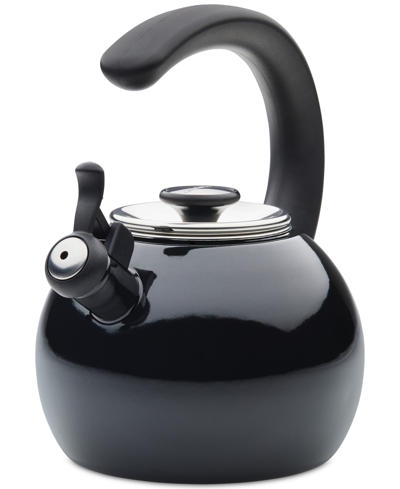 Shop Circulon Enamel On Steel 2-qt. Whistling Teakettle With Flip-up Spout In Black