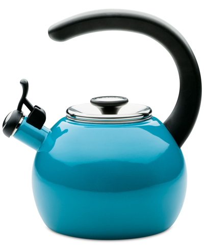 Shop Circulon Enamel On Steel 2-qt. Whistling Teakettle With Flip-up Spout In Turquoise