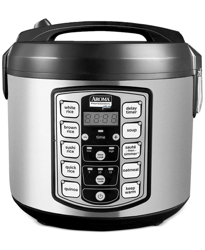 Shop Aroma Arc-5000sb Professional 20-cup Digital Rice Cooker, Slow Cooker & Food Steamer In Silver