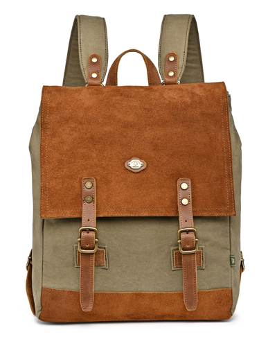 Shop Tsd Brand Valley Oak Canvas Backpack In Olive