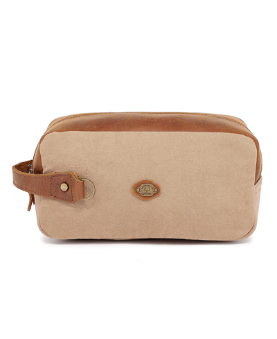 Tsd Brand Valley Oak Canvas Toiletry Bag In Khaki