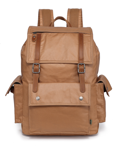 Shop Tsd Brand Urban Light Traveller Canvas Backpack In Khaki