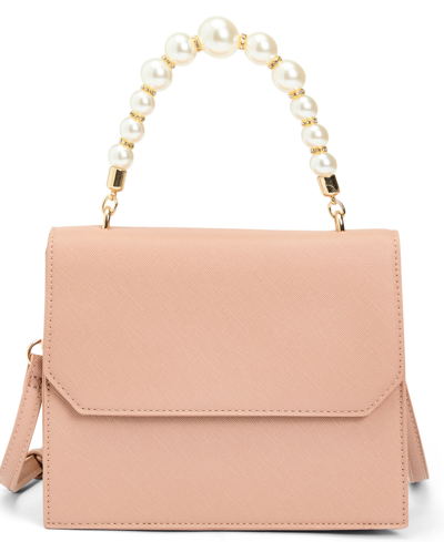 Shop Like Dreams Women's Orla Imitation Pearl Top Handle Satchel In Taupe