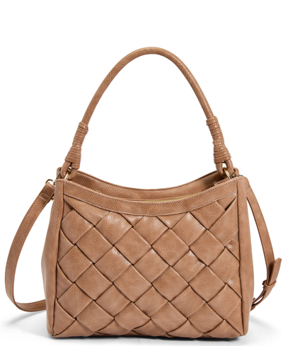 Shop Like Dreams Women's Kathy Woven Top Handle Satchel In Taupe