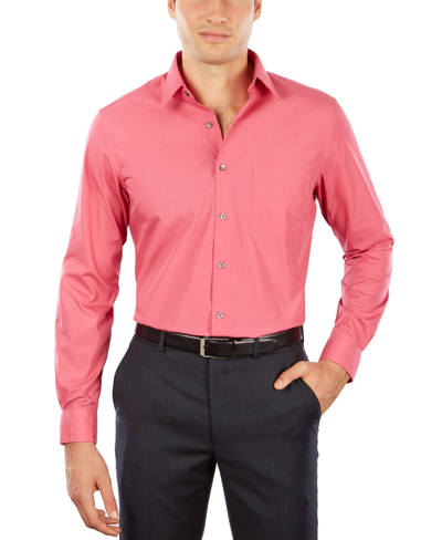 Shop Van Heusen Men's Athletic Fit Poplin Dress Shirt In Desert Rose