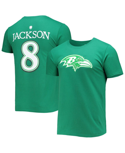 Shop Fanatics Men's  Lamar Jackson Green Baltimore Ravens St. Patrick's Day Icon Player T-shirt