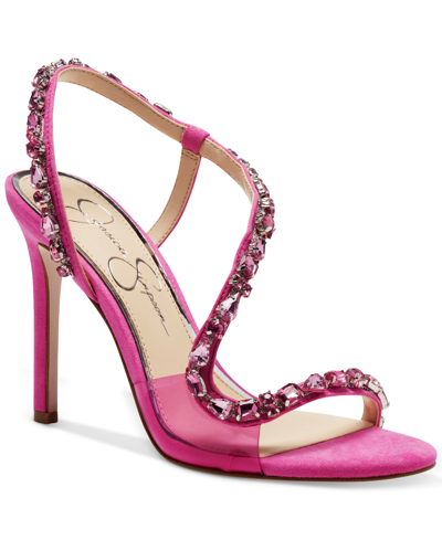 Shop Jessica Simpson Women's Jaycin Evening Embelished Barely-there Dress Sandals Women's Shoes In Calypso Pink