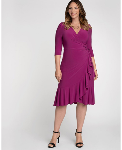 Shop Kiyonna Women's Plus Size Whimsy Wrap Dress In Magenta