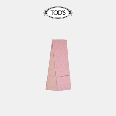 Shop Tod's 官方2022春夏新品女士羊毛混纺夹绒围巾女 粉色