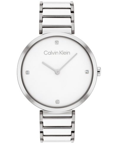 Shop Calvin Klein Stainless Steel Bracelet Watch 36mm In Silver