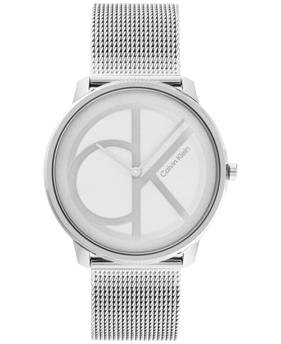 Shop Calvin Klein Stainless Steel Mesh Bracelet Watch 40mm In Silver