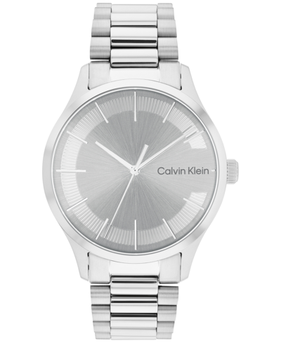 Shop Calvin Klein Grey Stainless Steel Bracelet Watch 40mm