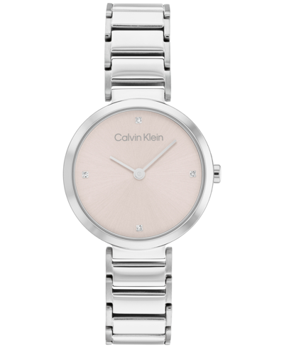 Shop Calvin Klein Stainless Steel Bracelet Watch 28mm In Silver