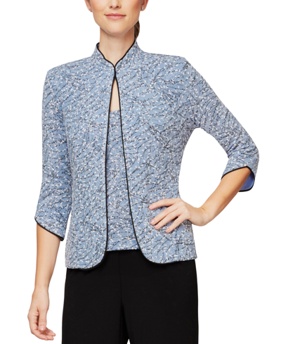 Shop Alex Evenings Printed Jacket And Top Set, Regular & Petite Sizes In Hydrangea