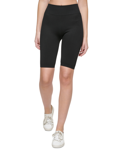 Shop Calvin Klein Performance Women's Ribbed Bike Shorts In Black