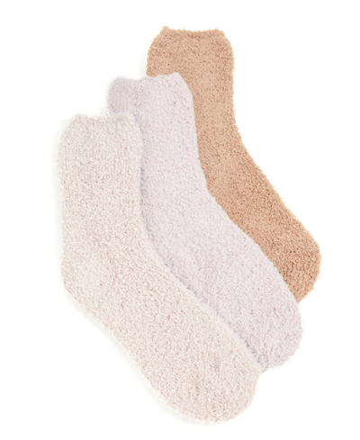 Shop Stems Women's Cozy Ankle Socks, Pack Of 3 In Beige