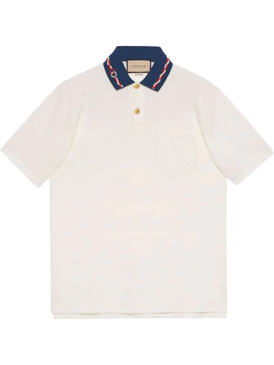 Gucci Contrast-collar Polo Shirt In Milk | ModeSens