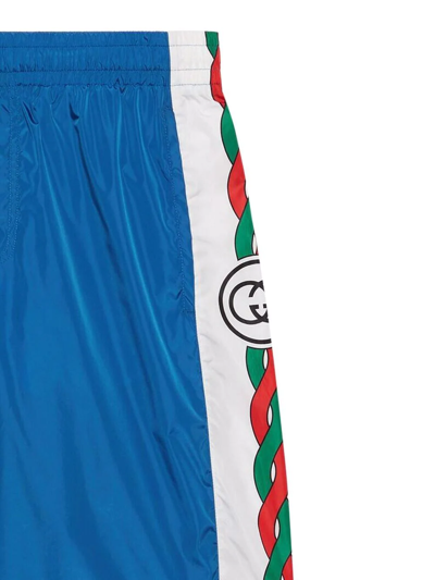 Shop Gucci Interlocking G Swim Shorts In Blue