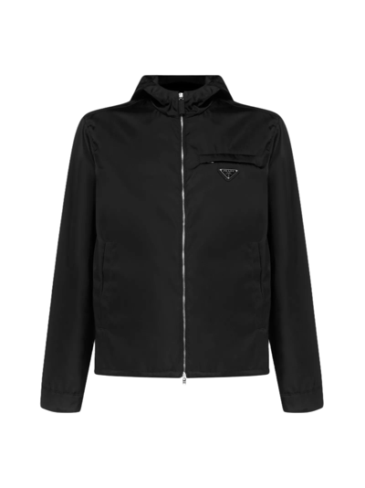 Shop Prada Men's Black Polyamide Outerwear Jacket