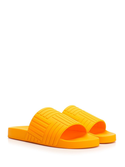 Shop Bottega Veneta Men's Orange Rubber Sandals