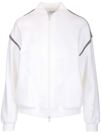 Shop Brunello Cucinelli Women's White Other Materials Sweatshirt