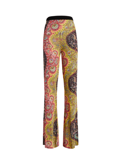 Shop Etro Sinuous Paisley Pattern Trousers In Yellow
