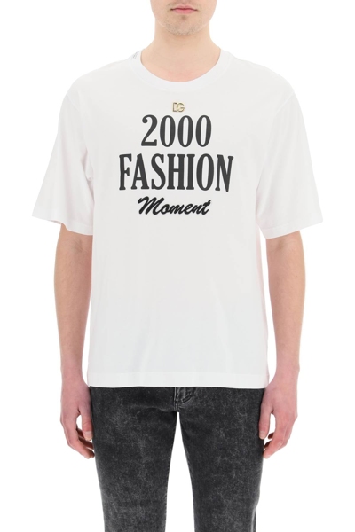 Cotton T-shirt With Dg Logo And Print In Multicolor Cotton T-shirt With Dg Logo And Print In Multicolor