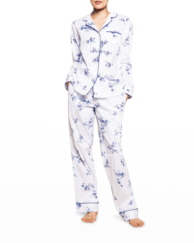 Shop Petite Plume Floral-print Cotton Pajama Set In White