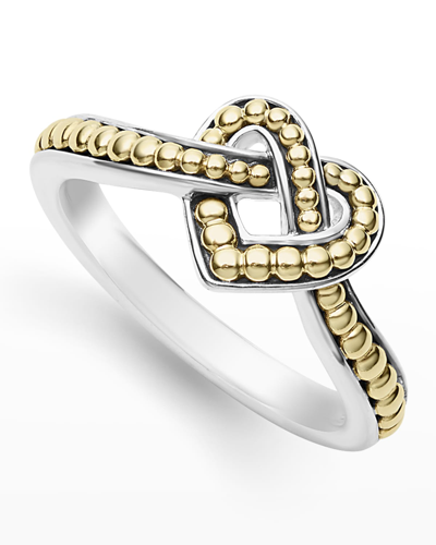 Shop Lagos Two-tone Beloved 10mm Heart Ring In Ss 18k