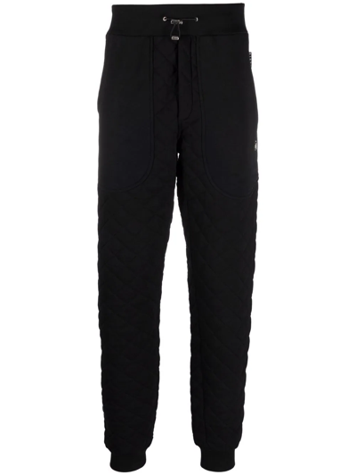 Shop Philipp Plein Logo-patch Quilted Track Pants In Black