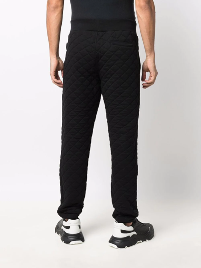 Shop Philipp Plein Logo-patch Quilted Track Pants In Black